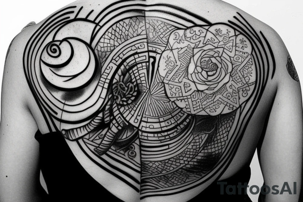 yin yang on turtle back tattoo idea