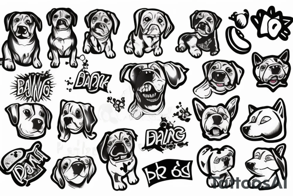 Puppy barking at front door tattoo idea