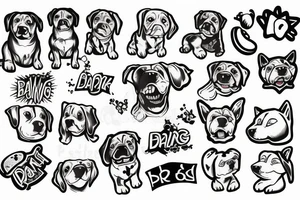 Puppy barking at front door tattoo idea