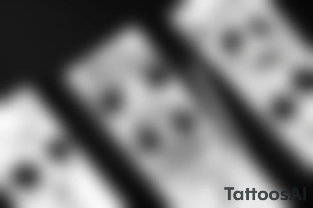 Black dock with funny face tattoo idea