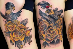 golden cowboy eagle tattoo idea