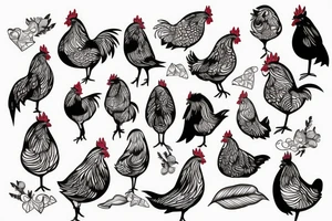 Funny chicken tattoo idea