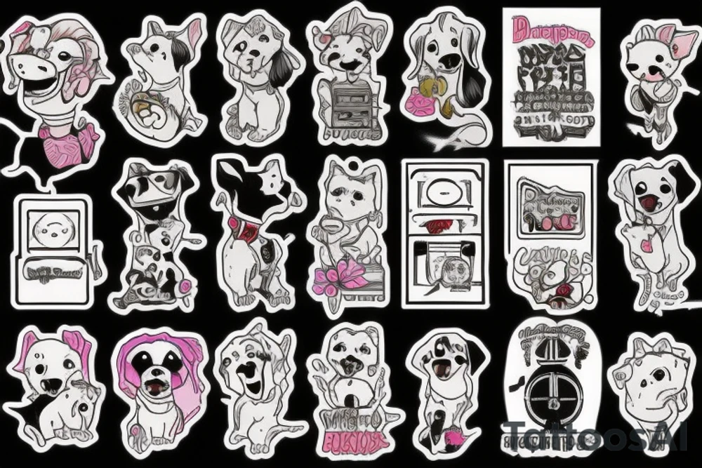 Puppy barking at front door tattoo idea