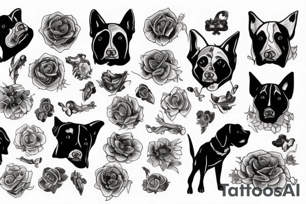 Black dog tattoo idea