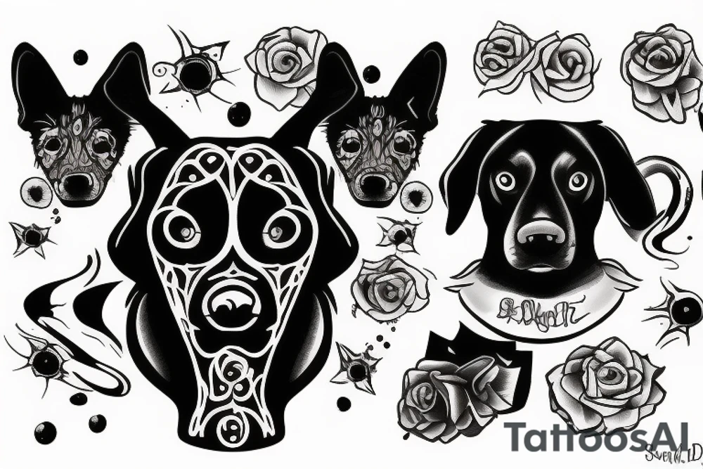 Black dog tattoo idea