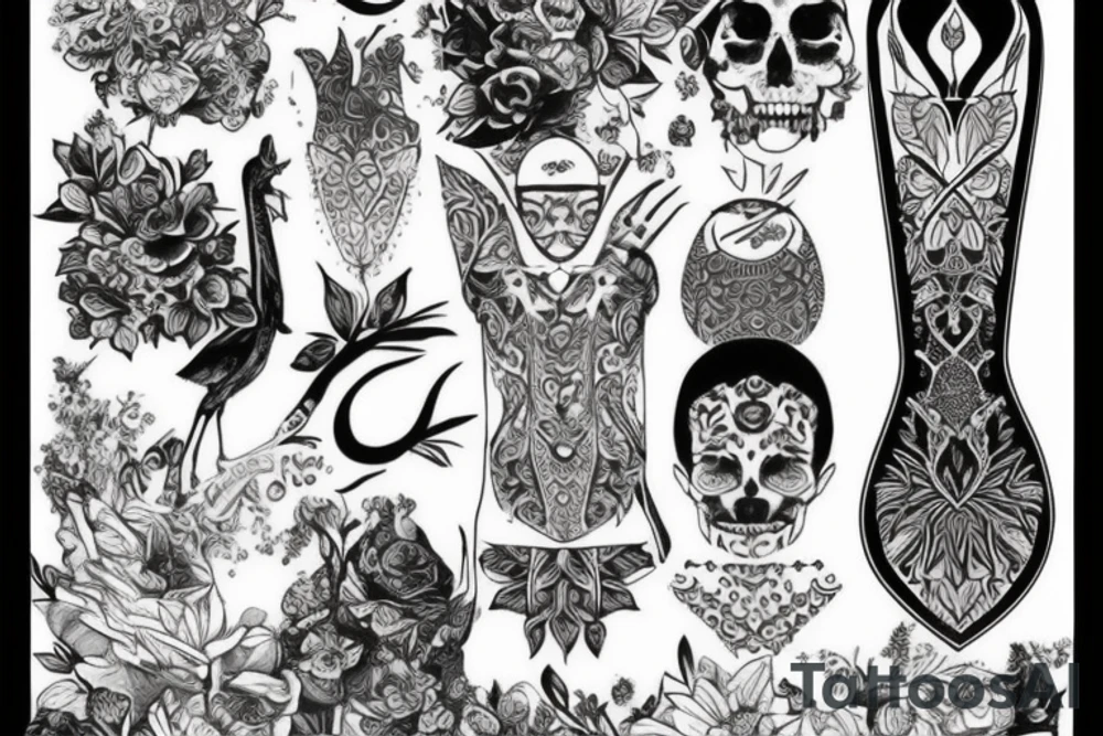 از جمجمه حیوانات استفاده شود tattoo idea