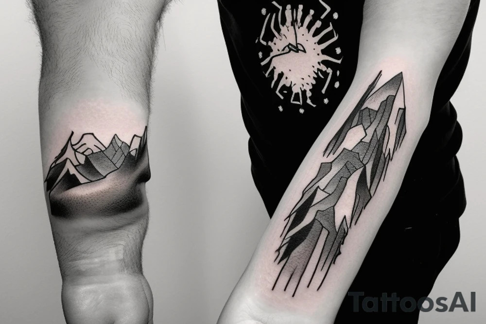 mountains sleeve tattoo idea