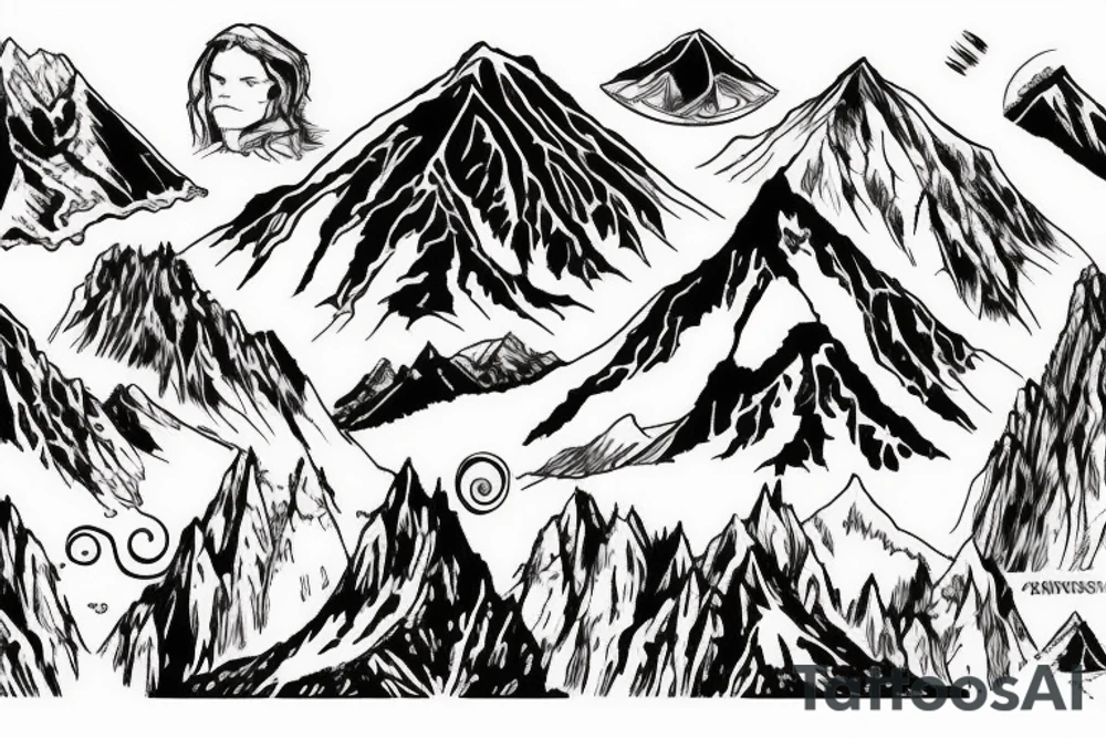 mountains lord of the rings tattoo idea