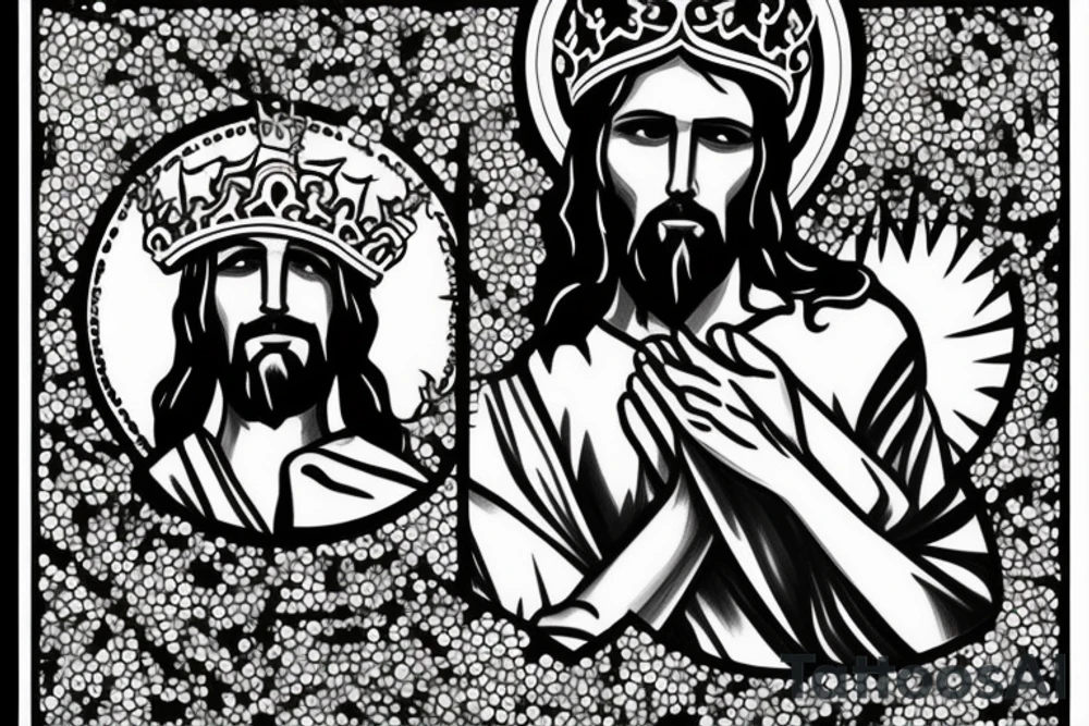 Jesus Christ with his crown of thorns tattoo idea