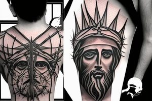 Jesus Christ with his crown of thorns tattoo idea