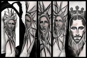 Jesus Christ with his crown of thorns tattoo idea