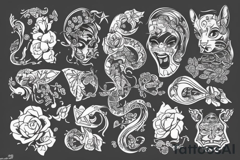 Кот едет на автомобиле на скважину tattoo idea