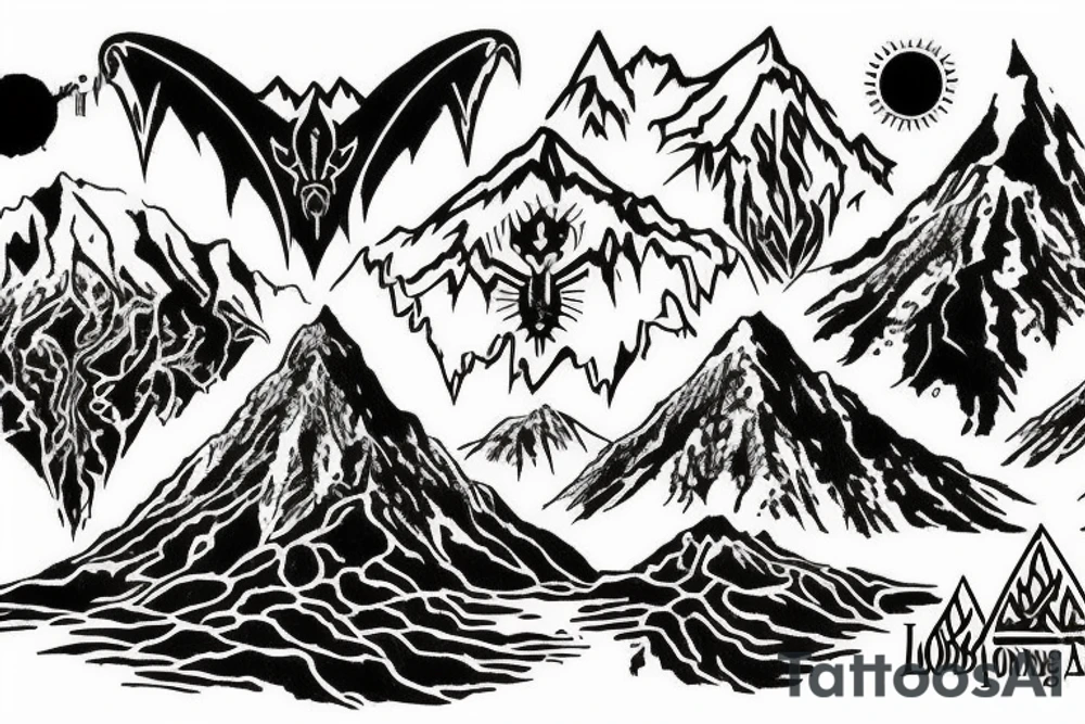 mountains lord of the rings tattoo idea