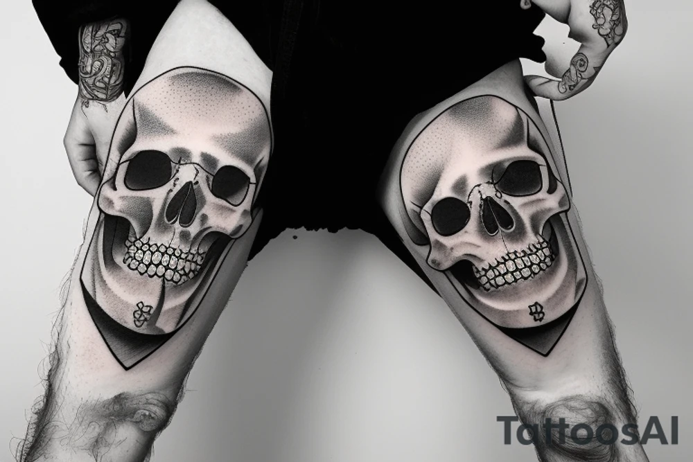Beer with human's skull tattoo idea