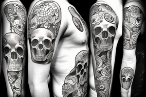 Beer with human's skull tattoo idea