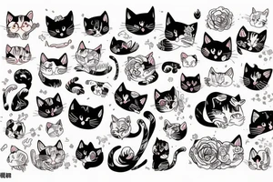 Cat go to well tattoo idea