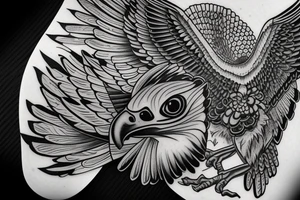 falcon, front view,bird tattoo idea