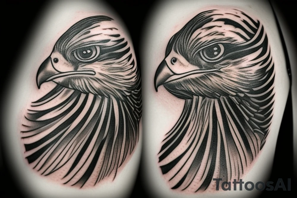 falcon front view tattoo idea
