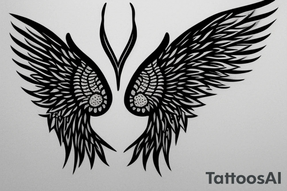 minimal wings tattoo idea