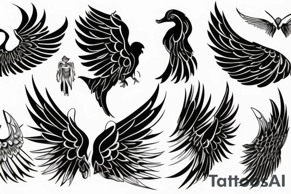 minimal wings tattoo idea