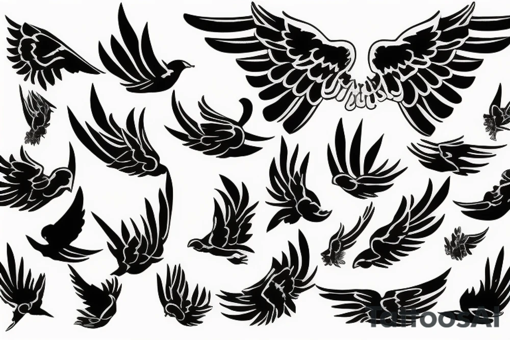 minimal wings tattoo idea
