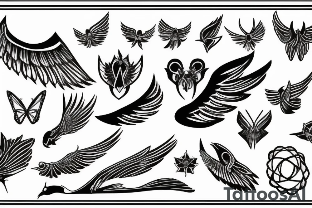 minimal wings tattoo idea