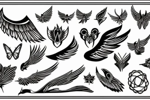 minimal wings tattoo idea