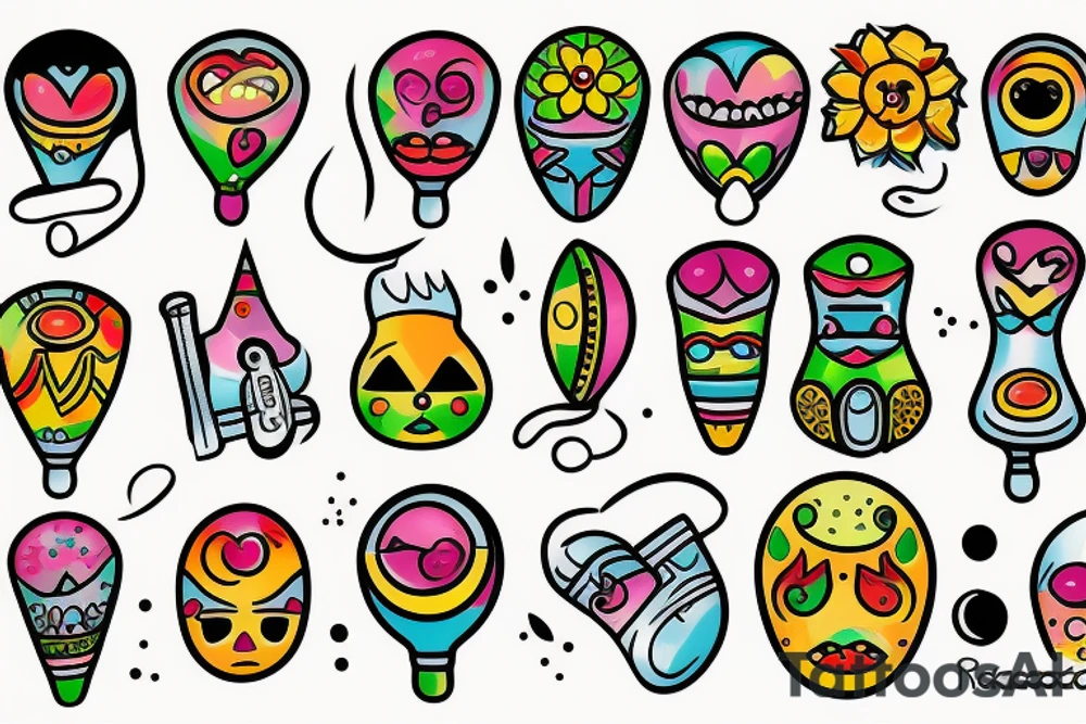 cute maracas tattoo idea