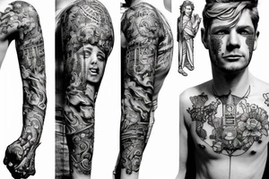 David statue with pistol in his hand tattoo idea