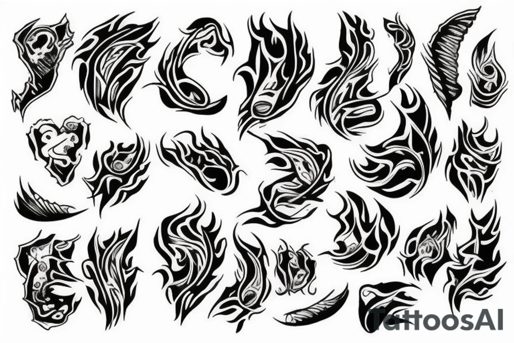 tongues of fire tattoo idea