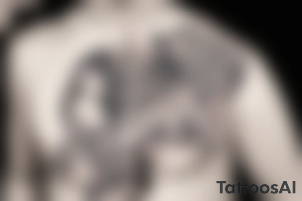 Oni mask and anime girl tattoo idea