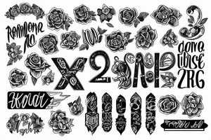 typography of "remember this" with an iconic symbol tattoo idea