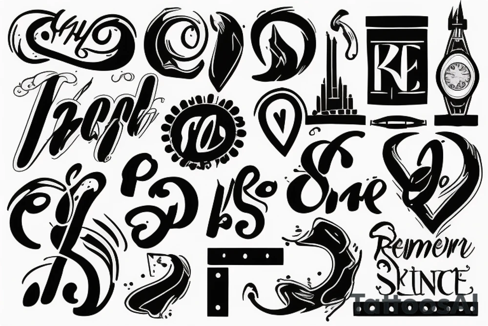 typography of "remember this" with an iconic symbol tattoo idea