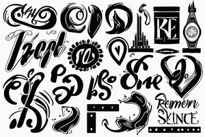 typography of "remember this" with an iconic symbol tattoo idea