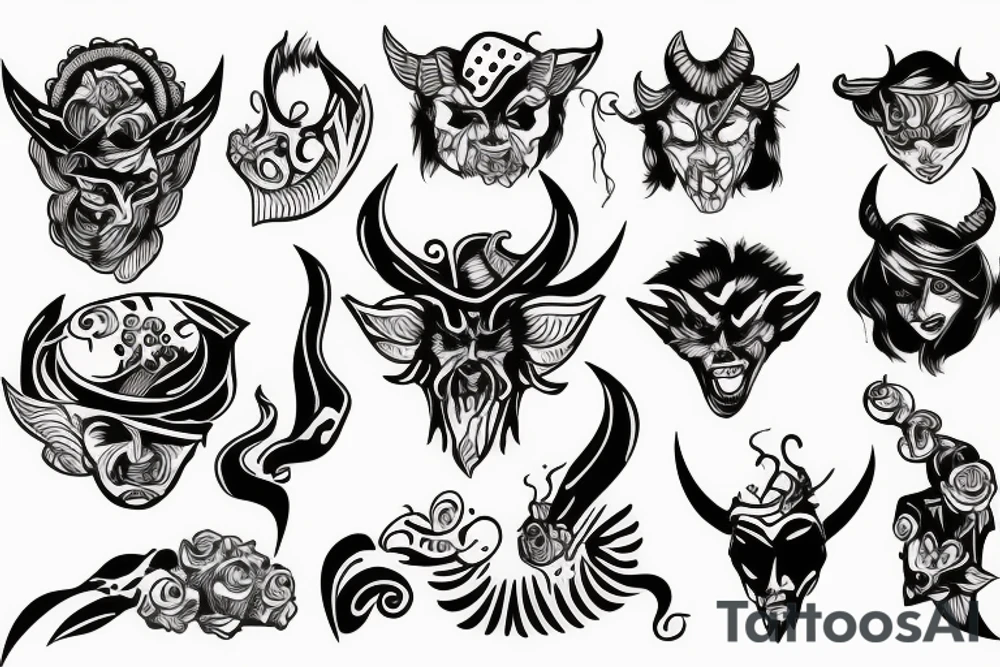 A devil and a woman tattoo idea