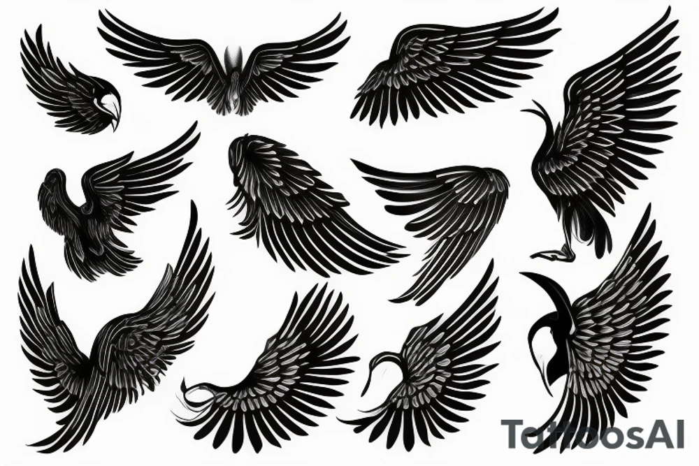 minimal angle wings tattoo idea
