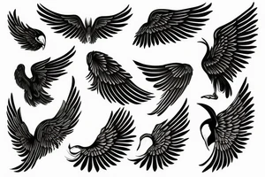 minimal angle wings tattoo idea