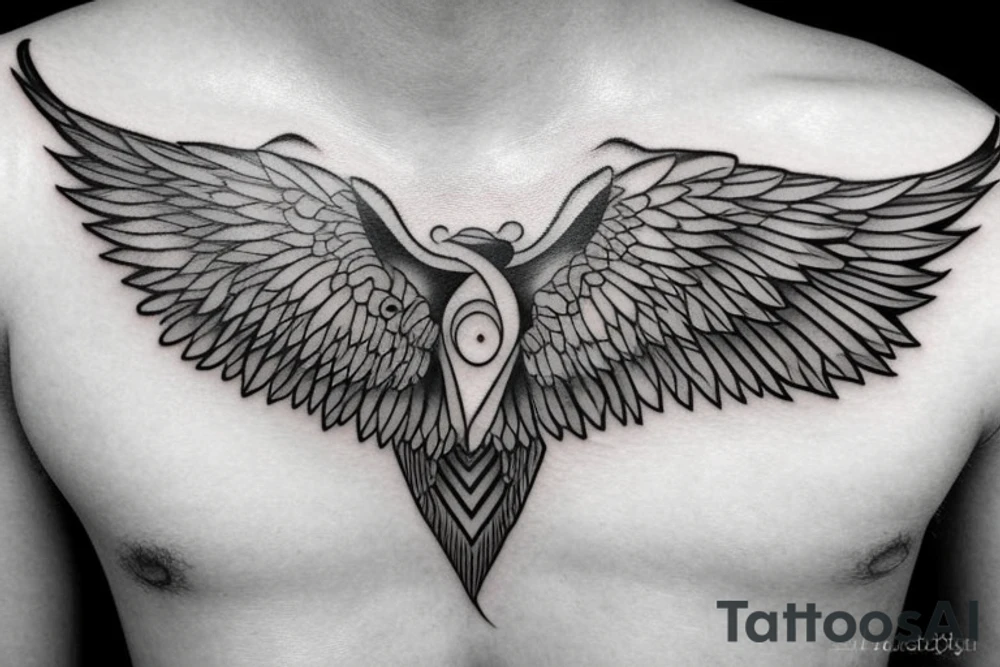 minimal angle wings tattoo idea