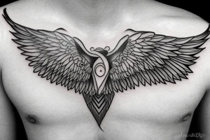 minimal angle wings tattoo idea