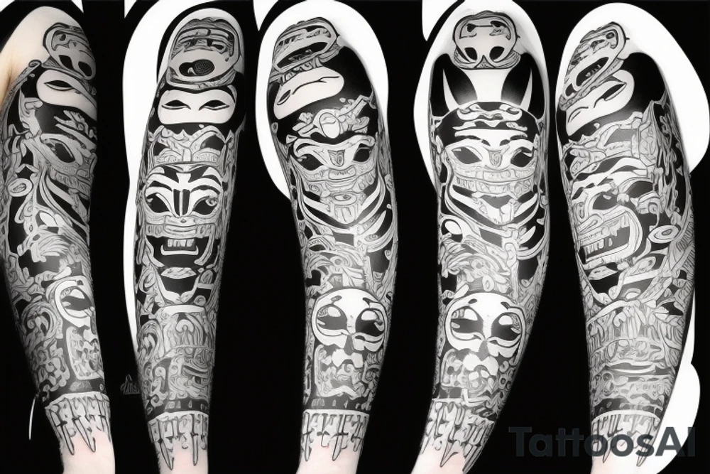 Oni mask tattoo idea