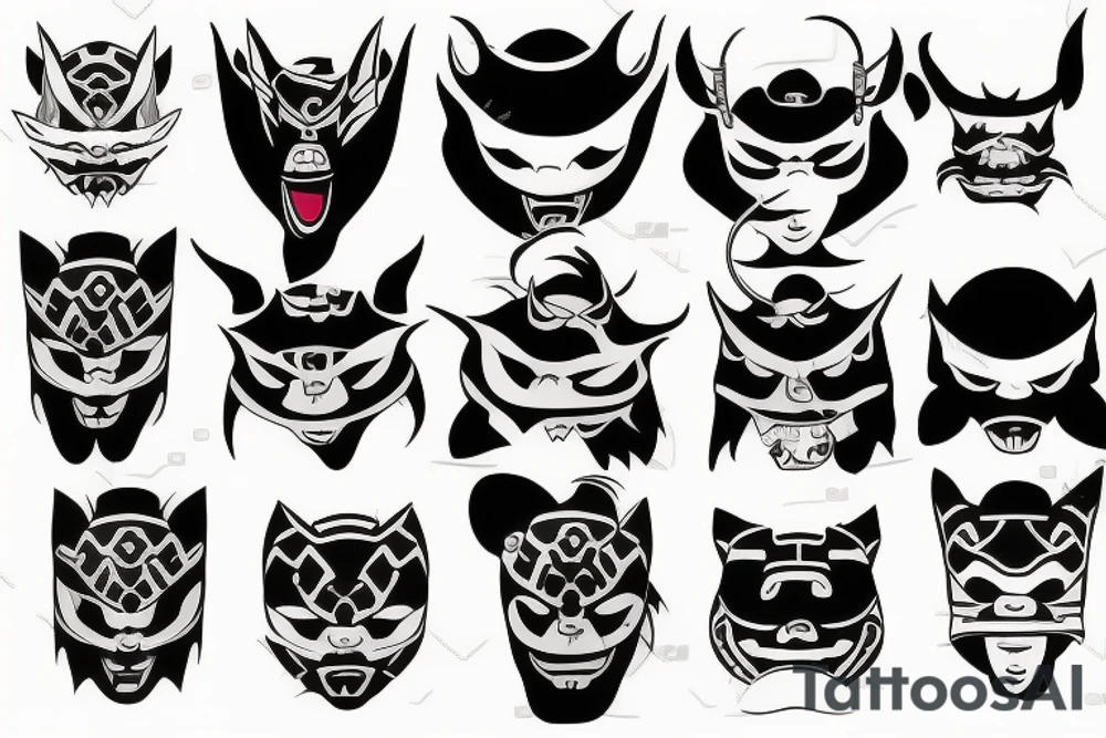 Oni mask tattoo idea