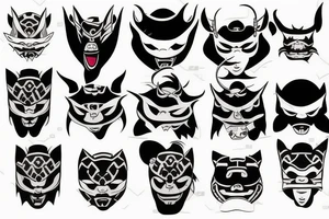 Oni mask tattoo idea