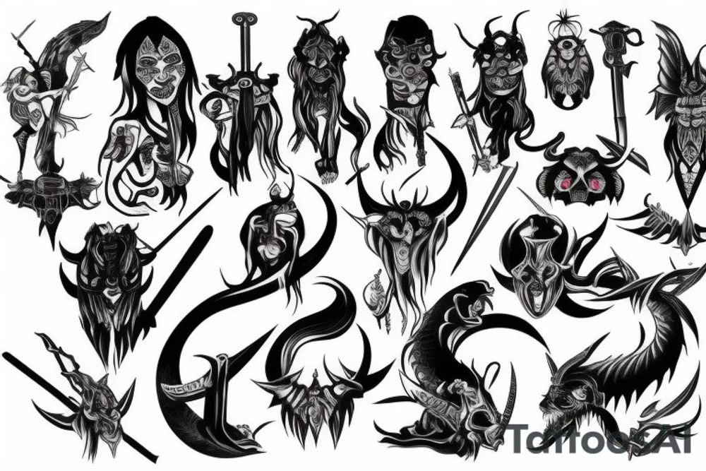 Demon with the sword tattoo idea