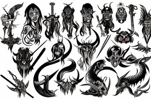 Demon with the sword tattoo idea