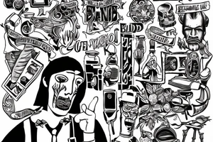 a man in with bad life conditions in the streets of town tattoo idea