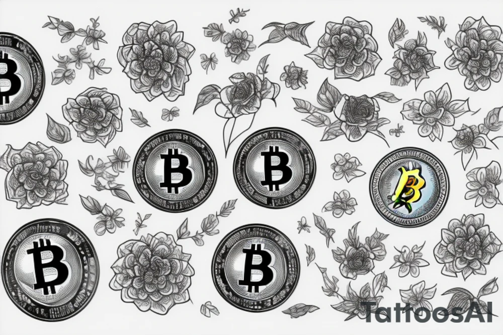 bitcoin with flower tattoo idea