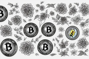 bitcoin with flower tattoo idea