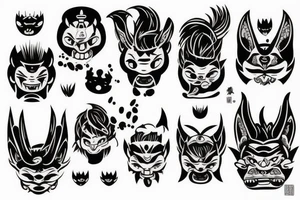 Oni mask little tatoo tattoo idea