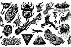 Devil guitar skateboard tattoo idea