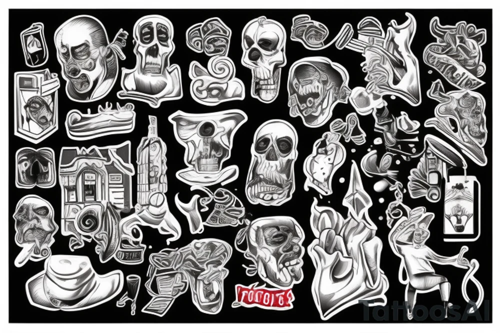 a man in with bad life conditions in the streets of town tattoo idea